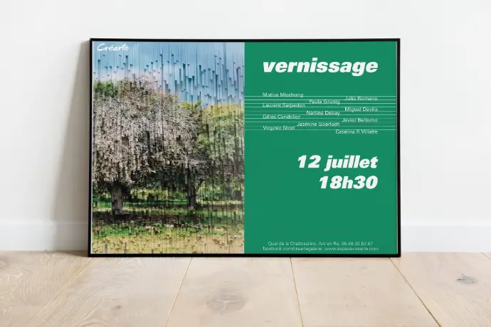 Affiche vernissage verte